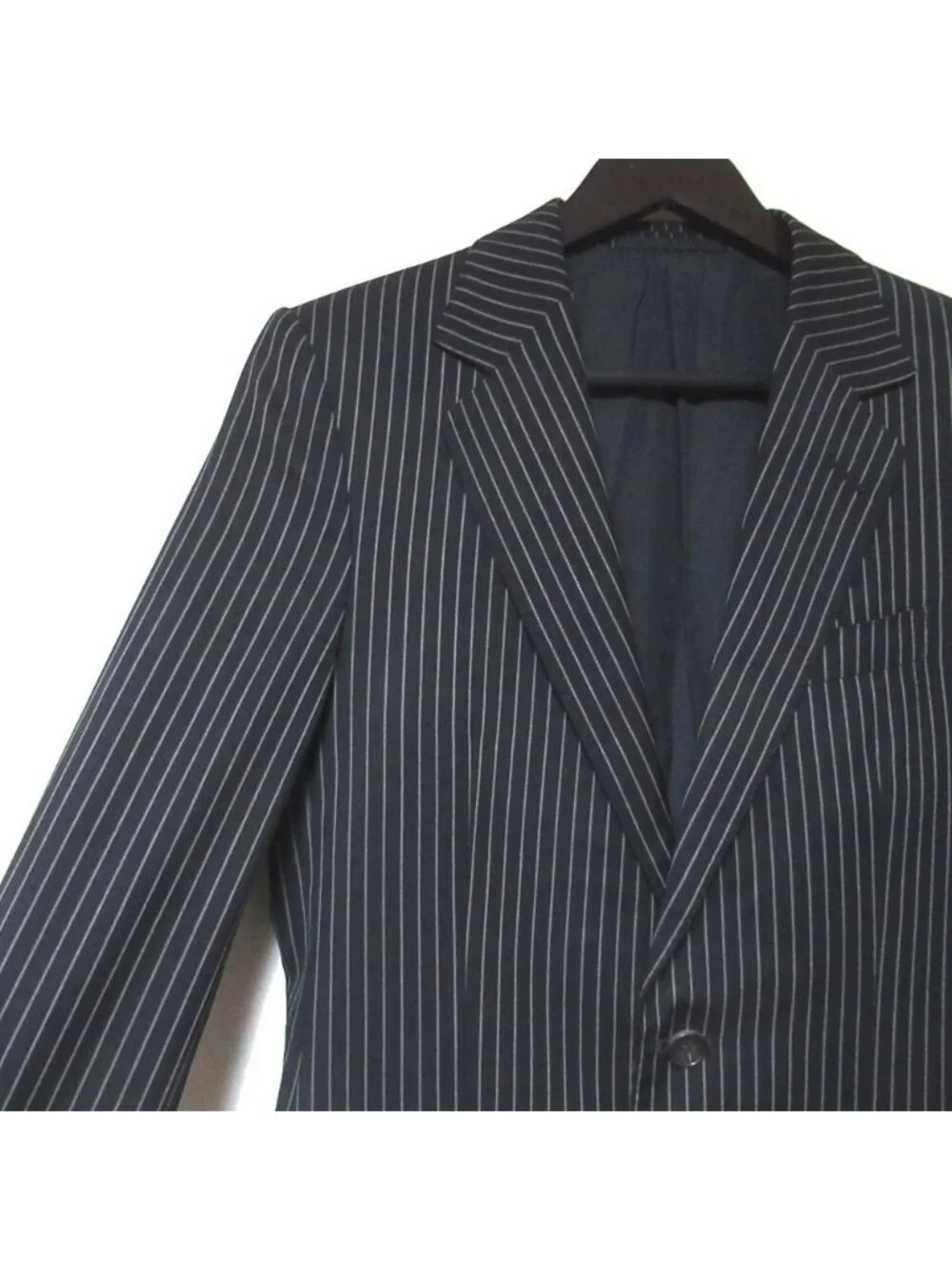 Gucci Era Pinstripe Tailored Jacket Trousers Pants Suit Set Black